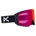 Main view of the Anon Sync Goggles in Black, Perceive Sunny Red lens, unisex model