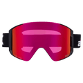 Front view of the Anon Sync Goggles in Black, Perceive Sunny Red lens, unisex model
