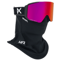 Face mask view of the Anon Sync Goggles in Black, Perceive Sunny Red lens, unisex model