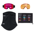 Accessories view of the Anon Sync Goggles in Black, Perceive Sunny Red lens, unisex model