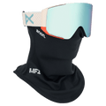 Face mask view of the Anon Sync Goggles in Oat, Perceive Variable Blue lens, unisex model