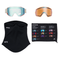Accessories view of the Anon Sync Goggles in Oat, Perceive Variable Blue lens, unisex model