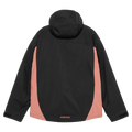 Back view of the Armade Ansel 2L Shell Jacket in Black and Faded Rose colourway, unisex's model