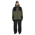 Full-body view of the Armada Bargs 2L Insulated Jacket in Olive colourway, unisex's model