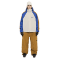 Full-body view of the Armada Gansett 2L Insulated Jacket in cream, dazzler and golden brown colourway, unisex's model