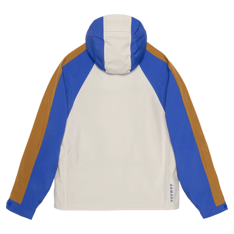 Back view of the Armada Gansett 2L Insulated Jacket in cream, dazzler and golden brown colourway, unisex's model