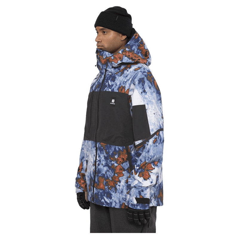 Side view of the Armada Grands 3L Jacket in acid house and black colourway, men's model