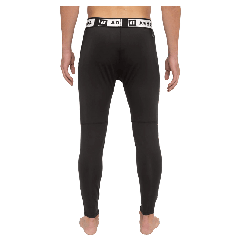 Back view of the Armada Hoopler Baselayer Bottom in Black colourway, unisex's model