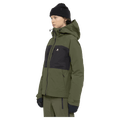 Side view of the Armada Kata 2L Jacket in Olive colourway, womens's model