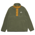 Main view of the Armada Kenlem Fleece Popover in Olive colourway, unisex's model