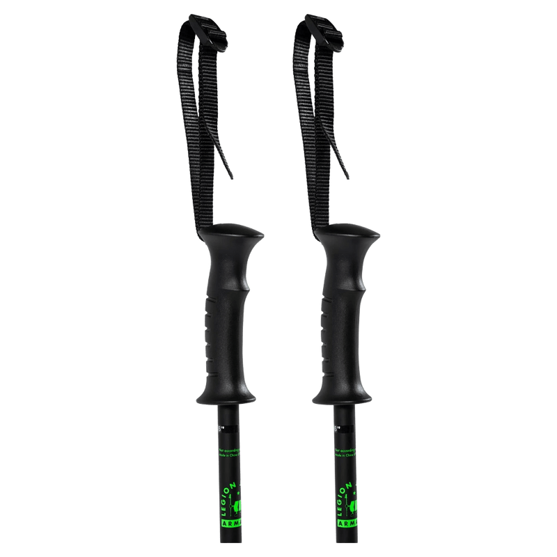 Grip view of the Armada Legion Ski Poles in Lime colourway, kids model