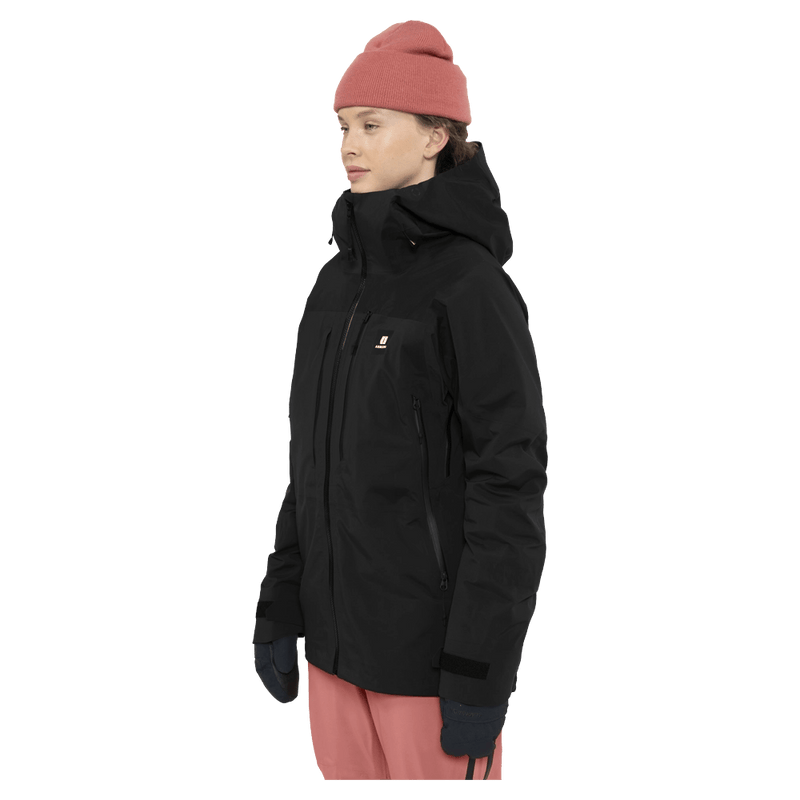 Side view of the Armada Pavara 3L Jacket in Black colourway, women's model