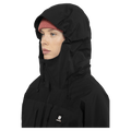 Hood view of the Armada Pavara 3L Jacket in Black colourway, women's model