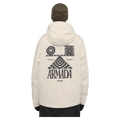 Back view of the Armada Reedy 2L Jacket in Cream colourway, men's model
