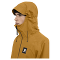 Hood view of the Armada Romer 2L Jacket in Golden Brown colourway, men's model