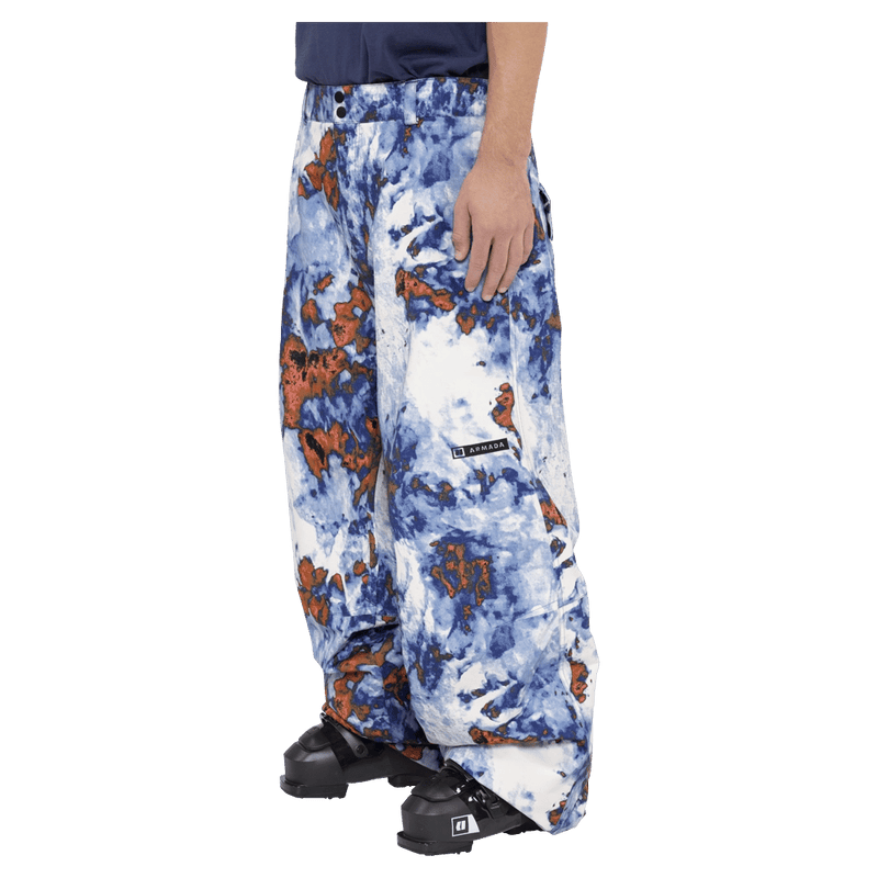 Side view of the Armada Team Issue 2L Pant in Acid House colourway, men's model