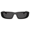 Front view of the Arnette AL Sunglasses in Black, Dark Grey lens, unisex model