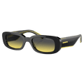 Main view of the Arnette Little Sunglasses in Black Fifty, Yellow lens, unisex model