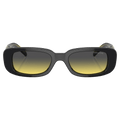 Front view of the Arnette Little Sunglasses in Black Fifty, Yellow lens, unisex model
