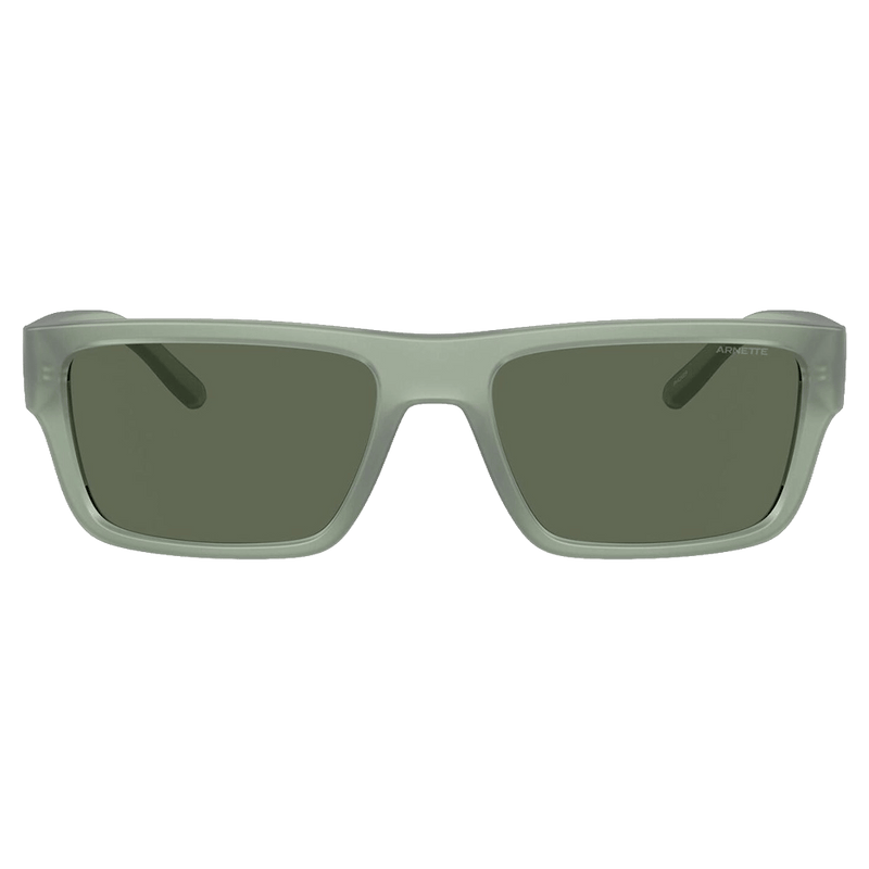 Front view of the Arnette Phoxer Sunglasses in Frosted Sage, Dark Green lens, unisex model