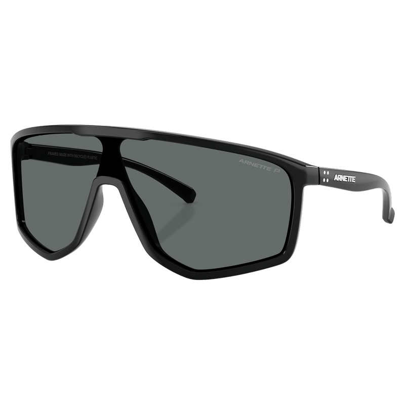 Main view of the Arnette Stripe M Sunglasses in Black, Dark Grey lens, unisex model