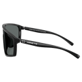Side view of the Arnette Stripe M Sunglasses in Black, Dark Grey lens, unisex model