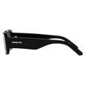 Side view of the Arnette The Kidd Sunglasses in Black, Dark Grey lens, unisex model