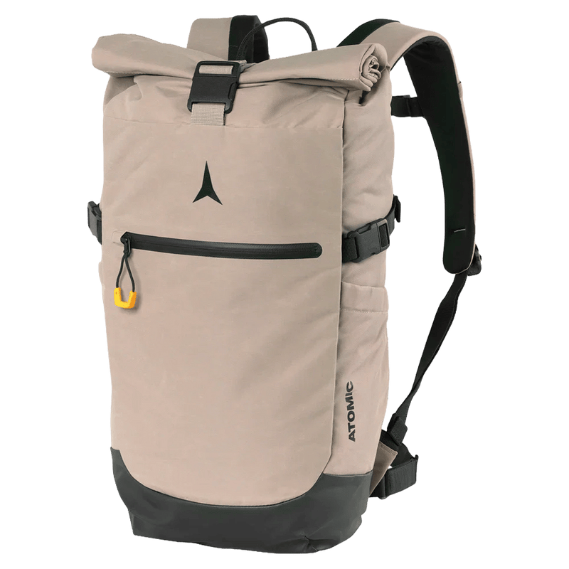 Main view of the Atomic Daypack Backpack in Beige colourway, unisex model