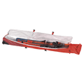 Open view of the Atomic Rs Double Wheelie Ski Bag in Red colourway, unisex model