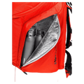 Detail view of the Atomic Rs Pack 90L Boot Bag in Red colourway, unisex model