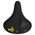 Main view of the Azur Kappa Pro Memory Foam Bike Seat in Black colourway, unisex model