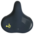 Main view of the Azur Pi Pro Memory Foam Bike Seat in Black colourway, unisex model