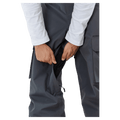 Dark grey Beyond Medals Cargo 2L Snowboard Pants featuring zippered inner thigh vents and side cargo pockets.