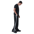 Full side view of Barney Cools Track pant in colour Black.