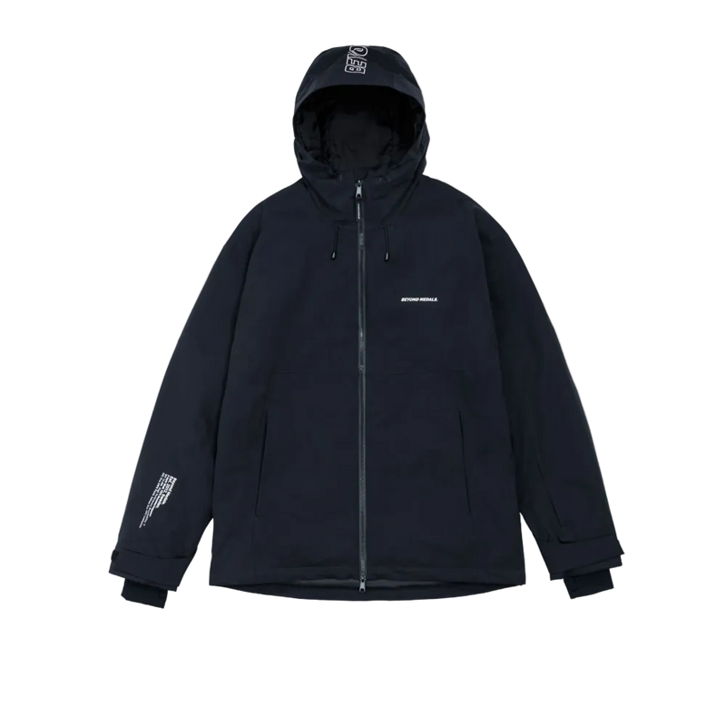Main view of the Beyond Medals Fullzip 2L snowboard Jacket in Black colourway, unisex's model