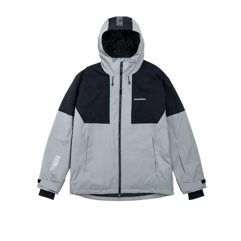 Main view of the Beyond Medals Fullzip 2L snowboard Jacket in Grey colourway, unisex's model