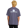 Back view of the Billabong Spec Dotcom Shirt in Navy colourway, men's model.