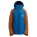 Main view of the Burton AK Embark Snowboard Jacket in Blue Teal and Chestnut colourway, women's model