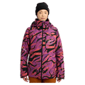 Front view of the Burton AK Embark Snowboard Jacket in Slash Multi colourway, women's model