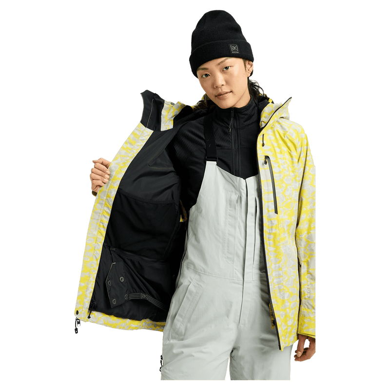 Inside view of the Burton AK Upshift Snowboard Jacket in Atomic Shetter colourway, women's model