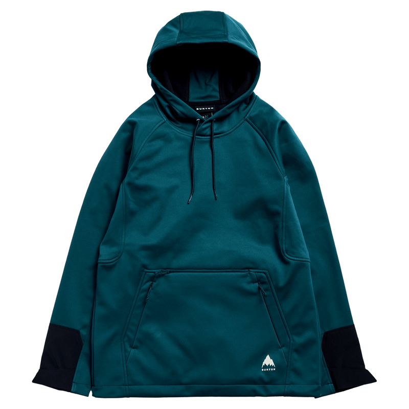 Main view of the Burton Crown Riding Hoodie in Atlantic Teal colourway, unisex's model