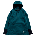 Main view of the Burton Crown Riding Hoodie in Atlantic Teal colourway, unisex's model