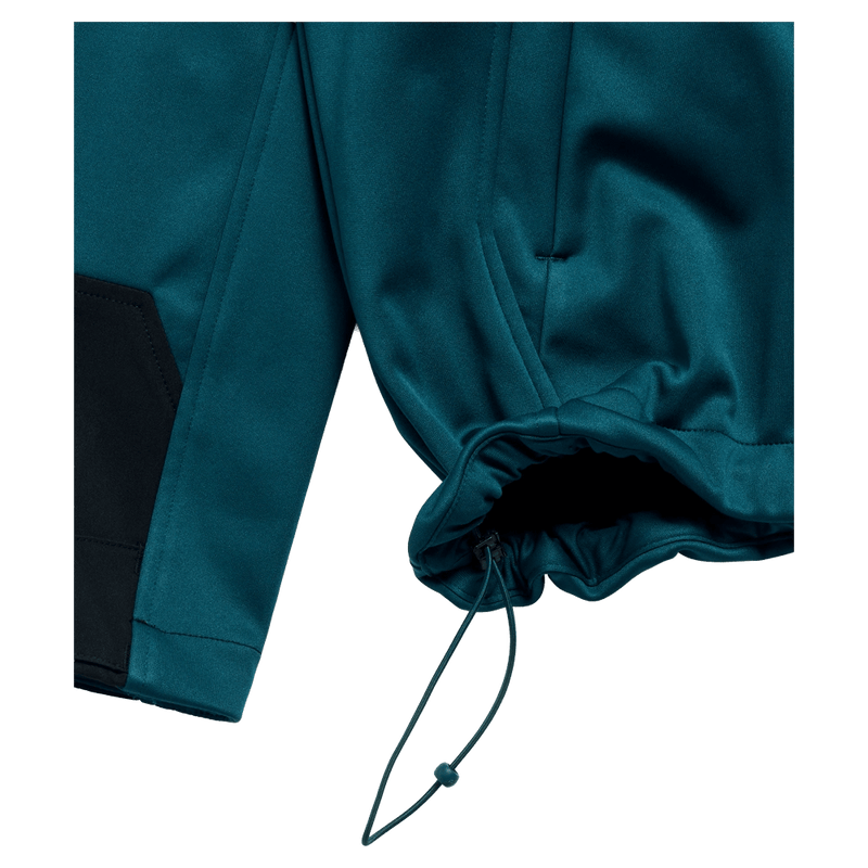 Detail view of the Burton Crown Riding Hoodie in Atlantic Teal colourway, unisex's model