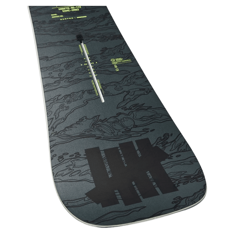Tail view of the Burton Undefeated Good Company Snowboard, 26/27 unisex's model