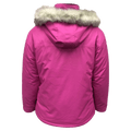 Back view of the Cartel Peaches Jacket in Azalea colourway, kids model