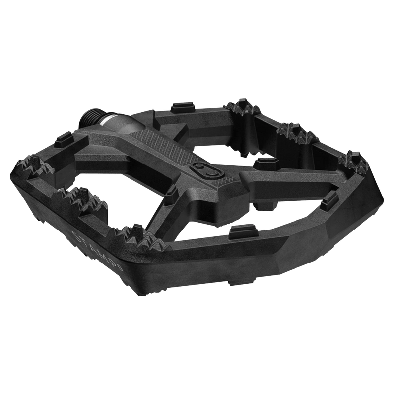 Alternative view of the Crankbrothers Stamp 0 Pedals in Black colourway, unisex model