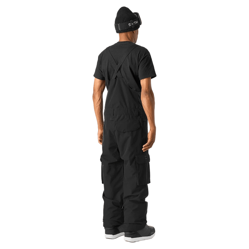 Back view of the DC Brigade BIB in Black colourway, men model