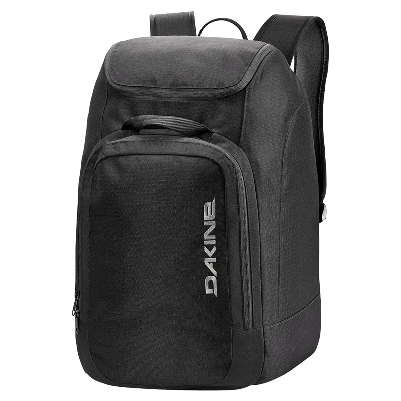 Main view of the Dakine Boot 50L Pack in Black colourway, unisex model