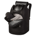 Front pockets view of the Dakine Boot Pack 50L in Black colourway, unisex's model