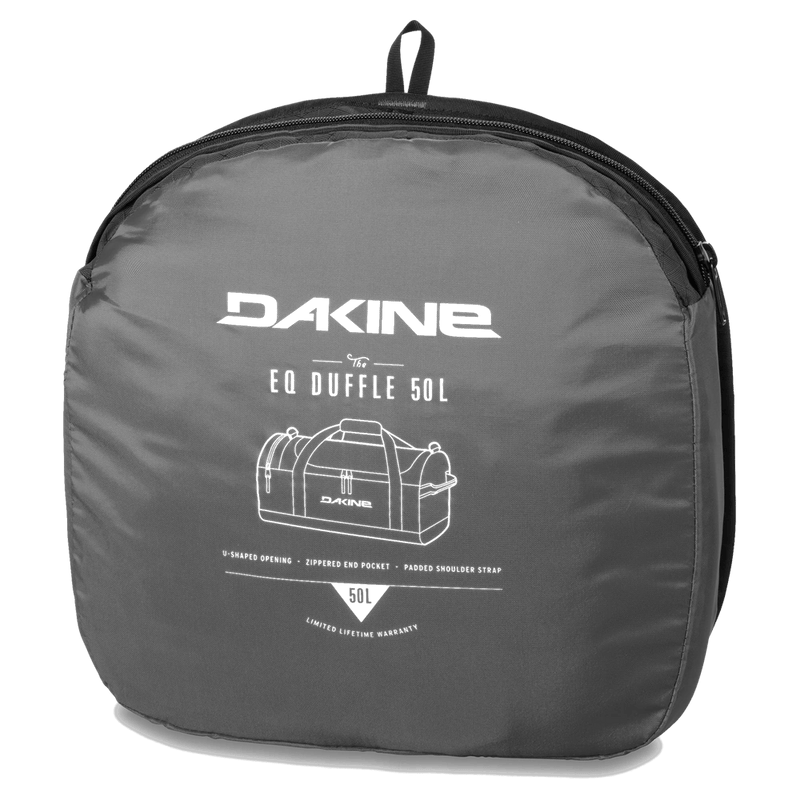 Folded view of the Dakine EQ Duffle 50L Travel Bag in Mulled Brasil colourway, unisex's model